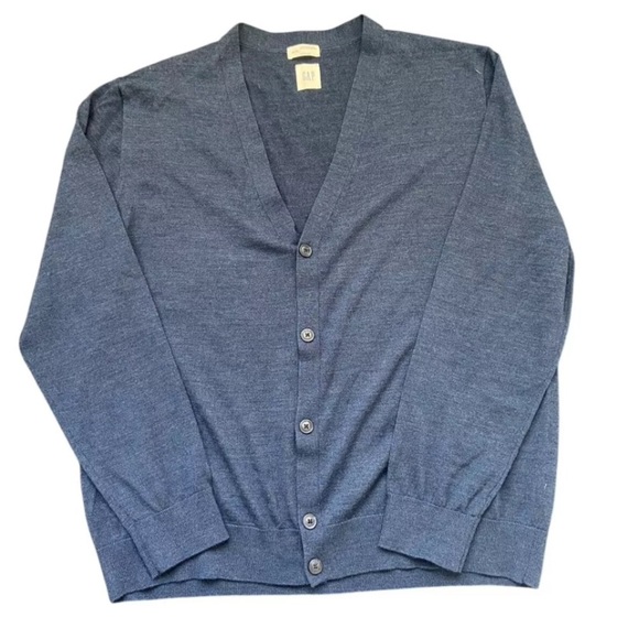 GAP Other - Gap Mens Navy Blue Merino Wool Cardigan Sweater XL Soft Knit Preppy